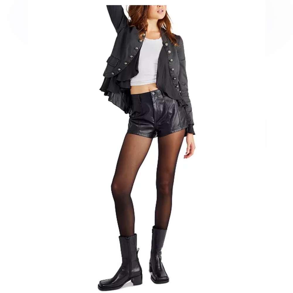 Free People Ruffles Mixed-Media Jacket Size XS - Picture 3 of 9